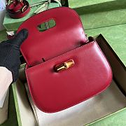 	 Bagsaaa Bamboo 1947 Small Top Handle Red Leather Bag - 21x15x7cm - 6