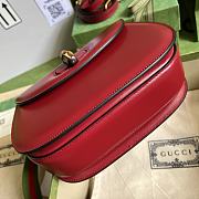 	 Bagsaaa Bamboo 1947 Small Top Handle Red Leather Bag - 21x15x7cm - 5