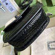	 Bagsaaa Bamboo 1947 Small Top Handle Black Crocodile Leather Bag - 21x15x7cm - 5