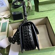 	 Bagsaaa Bamboo 1947 Small Top Handle Black Crocodile Leather Bag - 21x15x7cm - 6