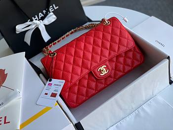 Bagsaa Chanel Caviar Medium Flap Red Bag 25cm