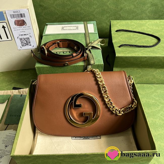 	 Bagsaaa Gucci Blondie Shoulder Bag Brown Leather 28x16x4cm - 1