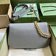 Bagsaaa Gucci Blondie Shoulder Bag Grey Leather 28x16x4cm - 3