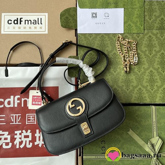 Bagsaaa Gucci Blondie Top Handle Black Bag - 23x15x11cm - 1