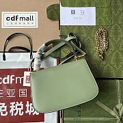 	 Bagsaaa Gucci Blondie Top Handle Green Bag - 23x15x11cm - 2