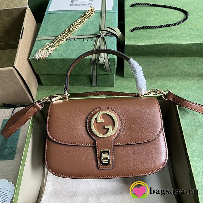 	 Bagsaaa Gucci Blondie Top Handle Brown Bag - 23x15x11cm - 1