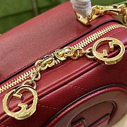 	 Bagsaaa Gucci Blondie Top Handle Red Leather Bag - 17x15x9cm - 3