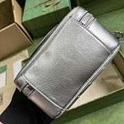 	 Bagsaaa Gucci Blondie Top Handle Silver Leather Bag - 17x15x9cm - 4