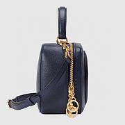 	 Bagsaaa Gucci Blondie Top Handle Blue Leather Bag - 17x15x9cm - 6