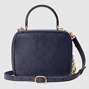 	 Bagsaaa Gucci Blondie Top Handle Blue Leather Bag - 17x15x9cm - 4