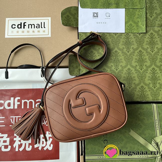 Bagsaaa Gucci Blondie Small Shoulder Brown Leather Bag - 21*15.5*5cm - 1