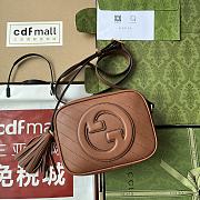 Bagsaaa Gucci Blondie Small Shoulder Brown Leather Bag - 21*15.5*5cm - 1