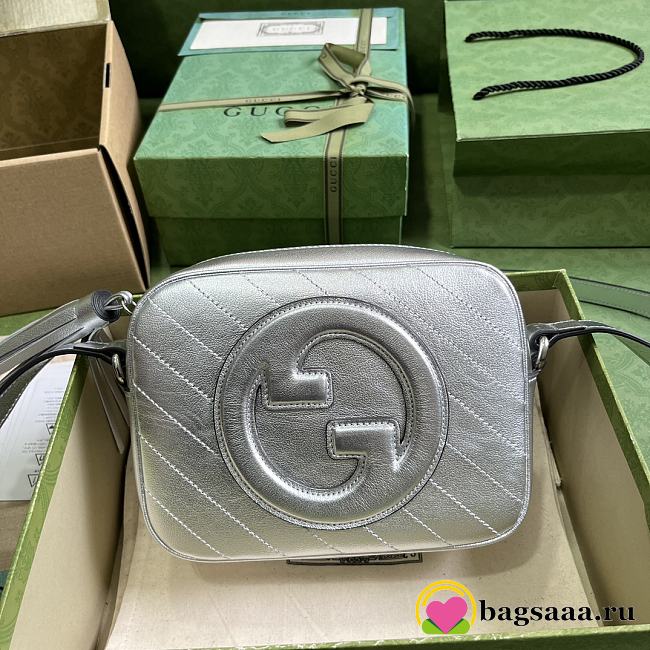 	 Bagsaaa Gucci Blondie Small Shoulder Silver Leather Bag - 21*15.5*5cm - 1