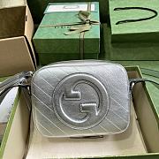 	 Bagsaaa Gucci Blondie Small Shoulder Silver Leather Bag - 21*15.5*5cm - 1