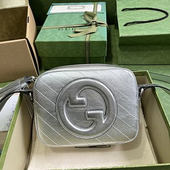 	 Bagsaaa Gucci Blondie Small Shoulder Silver Leather Bag - 21*15.5*5cm