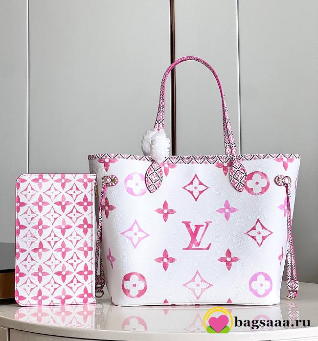 Bagsaaa Louis Vuitton By The Pool Neverfull MM Pink - 31*28*14cm - 1