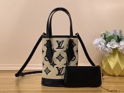 Bagsaaa Louis Vuitton Bucket Nano Bag Noir Beige With Lotus Cotton - 13 x 17 x 9 cm - 3