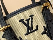 Bagsaaa Louis Vuitton Bucket Nano Bag Noir Beige With Lotus Cotton - 13 x 17 x 9 cm - 2