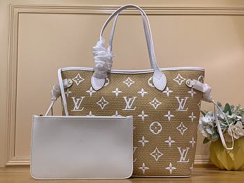 	 Bagsaaa Louis Vuitton By The Pool Neverfull MM White Lotus Cotton - 31 x 28 x 14 cm