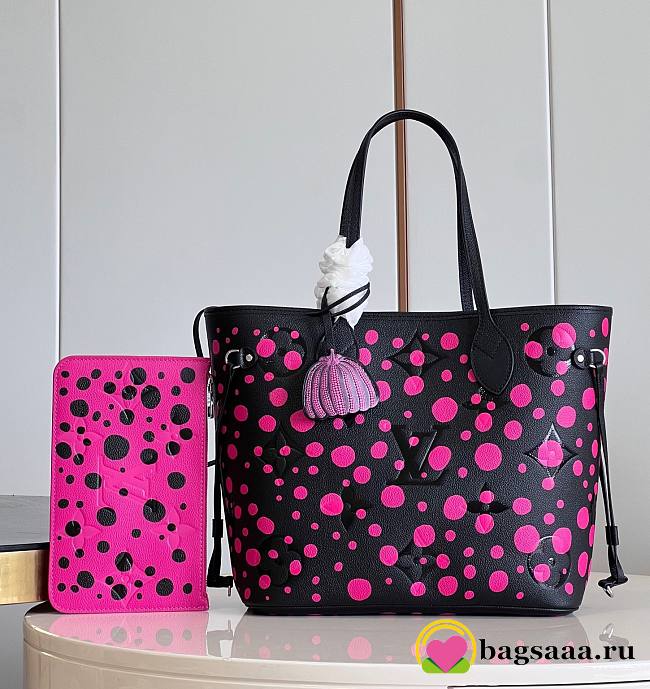 Bagsaaa Louis Vuitton Neverfull MM YK Black and Pink - 31 x 28 x 14 cm - 1