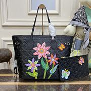 Bagsaaa Louis Vuitton Neverfull YK OnTheGo MM black Flower marquetry - 35 x 27 x 14 cm - 1