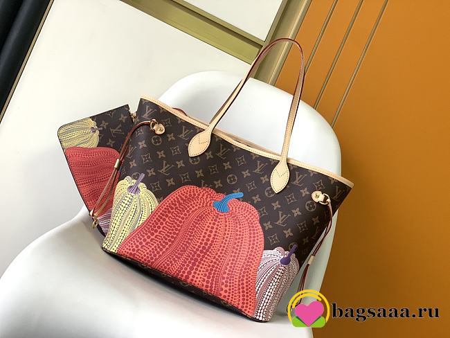 Bagsaaa Louis Vuitton YK Neverfull MM Pumpkin print - 32.0 x 29.0 x 17.0 cm - 1