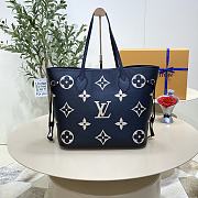 Bagsaaa Louis Vuitton Neverfull MM Bicolor Monogram Black and Beige - 31 x 28 x 14 cm - 2