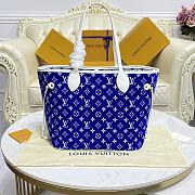 Bagsaaa Louis Vuitton Neverfull MM Jacquard Velvet Blue - 31x28x14cm - 5