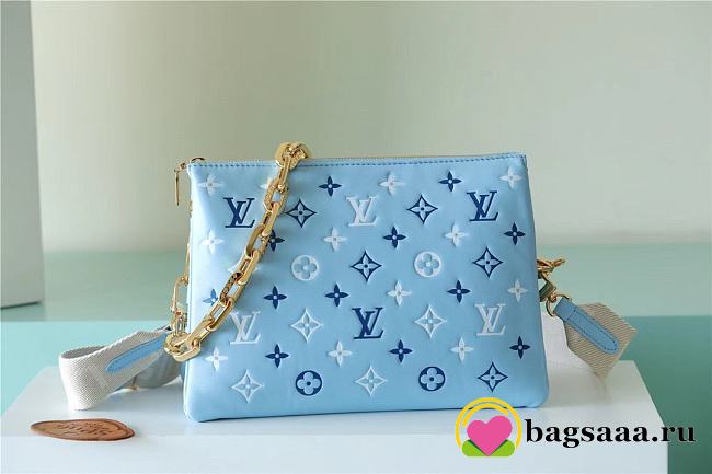 Bagsaaa Louis Vuitton Coussin PM Tricolor Blue Lambskin - 26 x 20 x 12 - 1