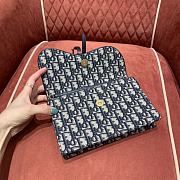 Bagsaaa Dior Saddle Pouch Blue Dior Oblique Jacquard - 22 x 14.5 x 4.5 cm - 5