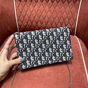 Bagsaaa Dior Saddle Pouch Blue Dior Oblique Jacquard - 22 x 14.5 x 4.5 cm - 2