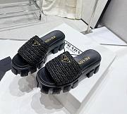 Bagsaaa Prada Raffia Sandals Black  - 1