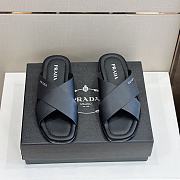 Bagsaaa Prada Black Smooth Leather Slides  - 1
