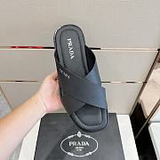 Bagsaaa Prada Black Smooth Leather Slides  - 4