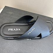 Bagsaaa Prada Black Smooth Leather Slides  - 2