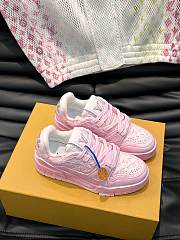 	 Bagsaaa Louis Vuitton Trainer Sneaker Pink Monogram-embossed grained calf leather - 1