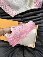	 Bagsaaa Louis Vuitton Trainer Sneaker Pink Monogram-embossed grained calf leather - 6
