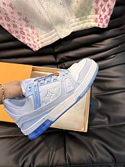 	 Bagsaaa Louis Vuitton Trainer Sneaker Blue Monogram-embossed grained calf leather - 5