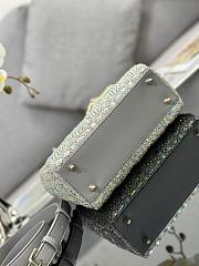 Bagsaaa Dior Lady Small Gray Smooth Calfskin and Satin with Bead Embroidery - 20 x 17 x 8 cm - 6