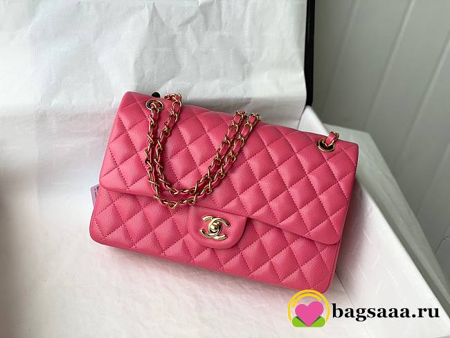 Bagsaaa Chanel Classic Flap Caviar Bag Pink Gold Hardware 25cm - 1