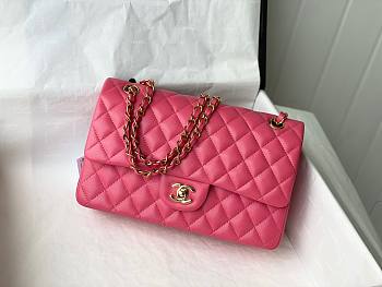 Bagsaaa Chanel Classic Flap Caviar Bag Pink Gold Hardware 25cm