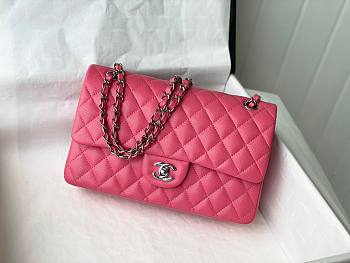 	 Bagsaaa Chanel Classic Flap Caviar Bag Pink Silver Hardware 25cm