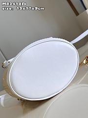 Bagsaaa Louis Vuitton Bucket Nano Bag White Beige With Lotus Cotton - 13 x 17 x 9 cm - 5