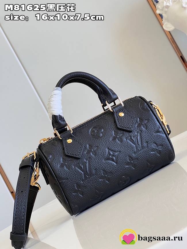 Bagsaaa Louis Vuitton Nano Speedy Black - 16x10x7.5cm - 1