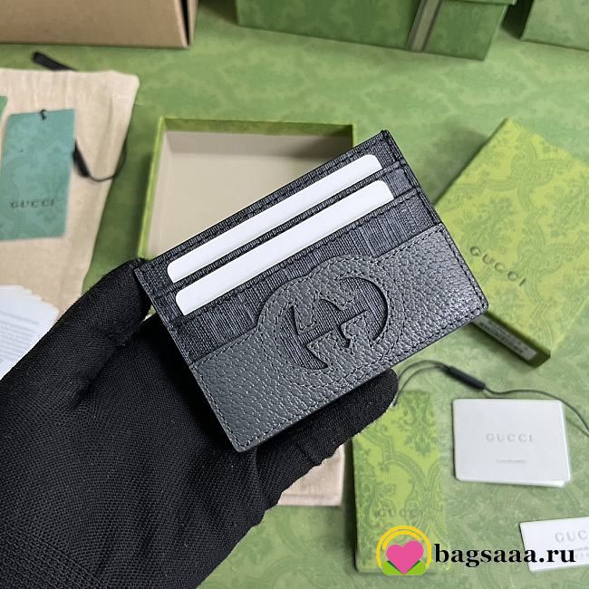 Bagsaaa Gucci Incrocio GG Card Holder Grey - 11x9cm - 1