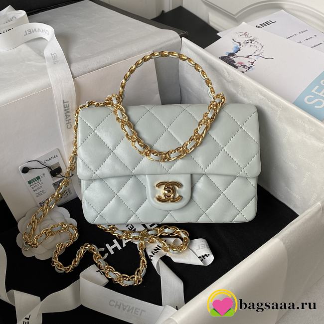 Bagsaaa Chanel Flap Bag Gold Top Handle - 13X21X8cm - 1