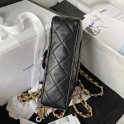 	 Bagsaaa Chanel Flap Bag Gold Top Handle Black - 13X21X8cm - 2