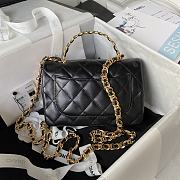 	 Bagsaaa Chanel Flap Bag Gold Top Handle Black - 13X21X8cm - 4