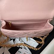 	 Bagsaaa Chanel Flap Bag Gold Top Handle Pink  - 13X21X8cm - 2