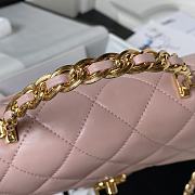 	 Bagsaaa Chanel Flap Bag Gold Top Handle Pink  - 13X21X8cm - 3